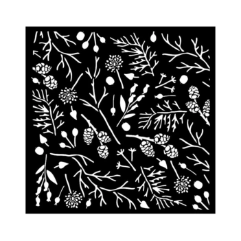SUPER DEAL **30%** Stamperia Stencil Branches and Pineapples Forest 18x18cm