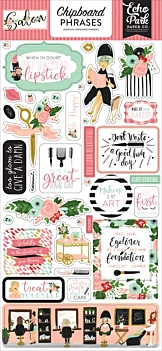 Die-cuts de chipboard de frases Salon Echo Park

