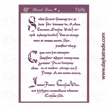 Dayka Trade Stencil Stencil T-3385 Antique Text 21x30cm 