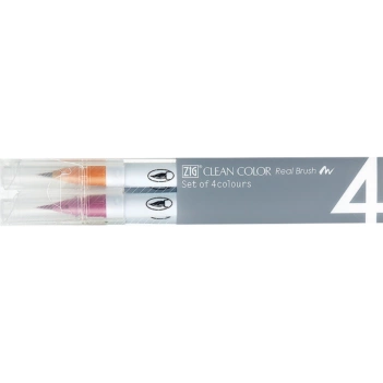 Set 4 rotuladores pincel colores oscuros Clean Color Zig