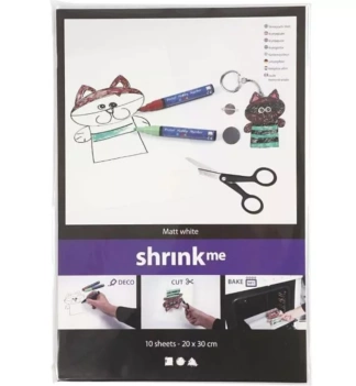 Set de 10 hojas de plástico mágico Shrinkme transparente Creativ 20x30cm