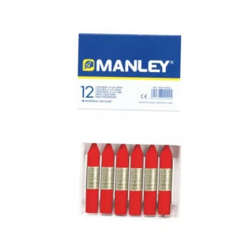 Caja de cartón de 12 ceras rojo escarlata Manley