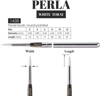 Escoda 1438 Escoda Pinceau rond de voyage synthétique Pearl 1438