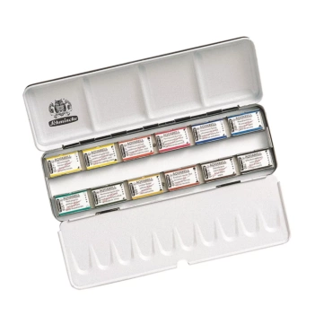 Caja de metal 12 godets de acuarela Horadam Schmincke