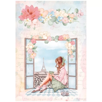 SUPER DEAL **40%** Stamperia Oh là là! Rice Paper Window 21x29cm