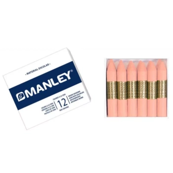 Caja de cartón de 12 ceras color piel Manley