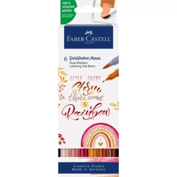 Faber-Castell set of 6 Goldfaber Aqua Dual Boho markers 