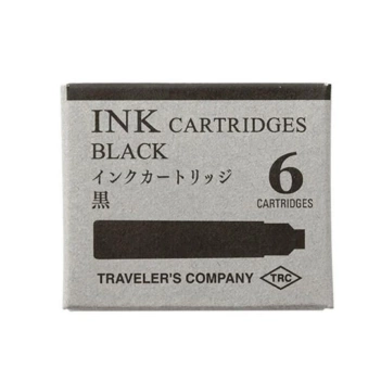 Box 6 Black Ink Pen Cartridges Traveler's Company