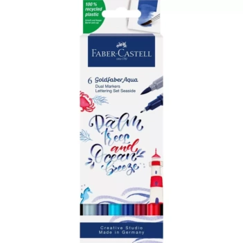 Faber-Castell set of 6 Goldfaber Aqua Dual Seaside markers 