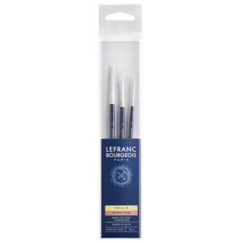 Set 3 Pinceles Mango Corto Pelo Natural Chungking Lefranc Bourgeois