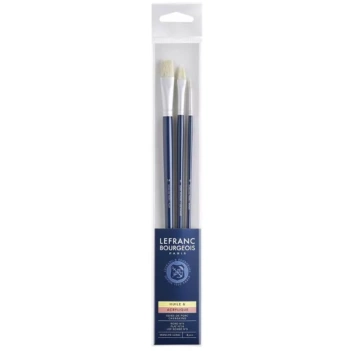 Set 3 Pinceles Mango Largo Pelo Natural Chungking Lefranc Bourgeois