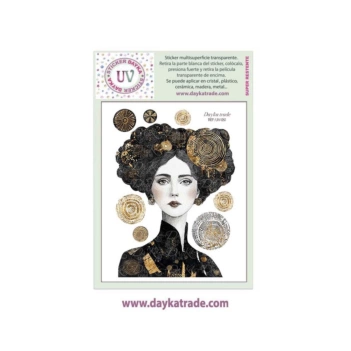 Dayka Trade Transfer Multisurface Transfer Black white and gold front girl 