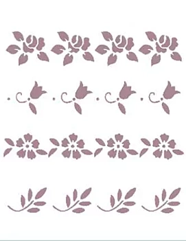 Dayka Trade Stencil template V-153 Floral border 15x21cm 