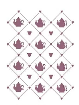 Dayka Trade Teapot and Cups Stencil 15x21cm V-208