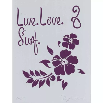 Plantilla de Stencil Live, love &Surf (15x21cm) V-271