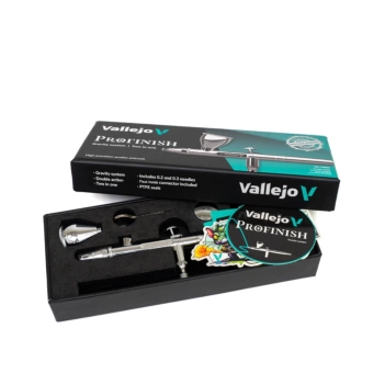 Aerógrafo Profinish 3 copos Vallejo 0,2 e 0,3mm