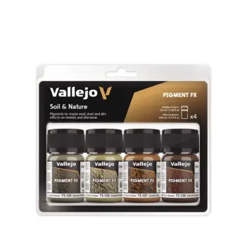 Set 4 pinturas para modelismo 188 Soil & Nature Pigments FX Vallejo 35ml