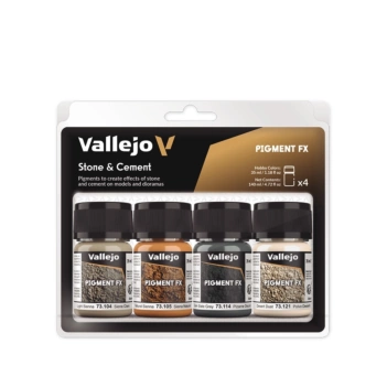 Kit de 4 Pigmentos Modelismo Piedra y Cemento Vallejo 35ml

