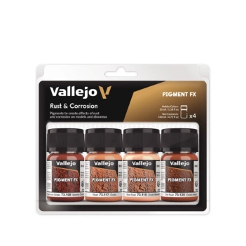 Set 4 pinturas para modelismo 194 Óxido y Corrosión Pigments FX Vallejo 35ml