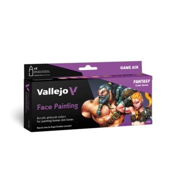 Set 8 pinturas para modelismo Face Painting Fantasy Vallejo 18ml