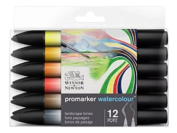 Winsor & Newton ProMarker Watercolour Landscape Tones 12 Markers