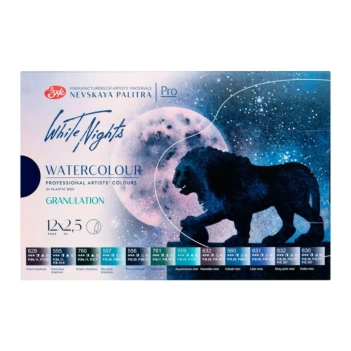 Caja de acuarelas 12 godets Granulados White Nights