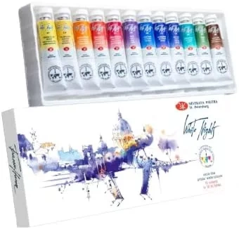 Caja de acuarelas 12 tubos White Nights 10ml