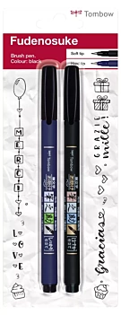 Set 2 Rotuladores Caligráficos Fudenosuke Tombow