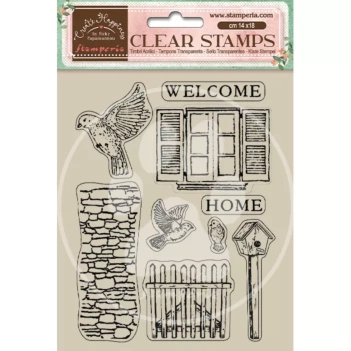 Transparent Stamp Set Birdie Welcome Home Create Happiness Stamperia