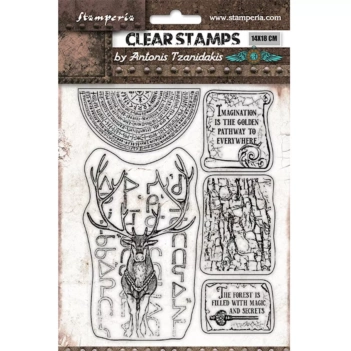 Set de Sellos Transparentes Amazona Magic Forest Stamperia