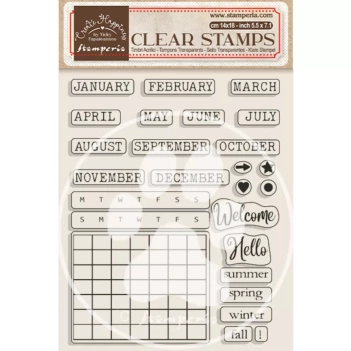 SUPER OFFER **40%** Transparent Stamps Calendar Monthly Create Happiness Christmas Plus Stamperia