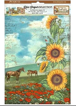Papel de arroz Vintage car Sunflower Art Stamperia 21x29,7cm