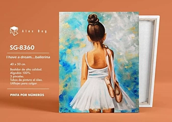 Kit Pintar Por Números Tengo un Sueño Bailarina Alex Bog 40x50cm